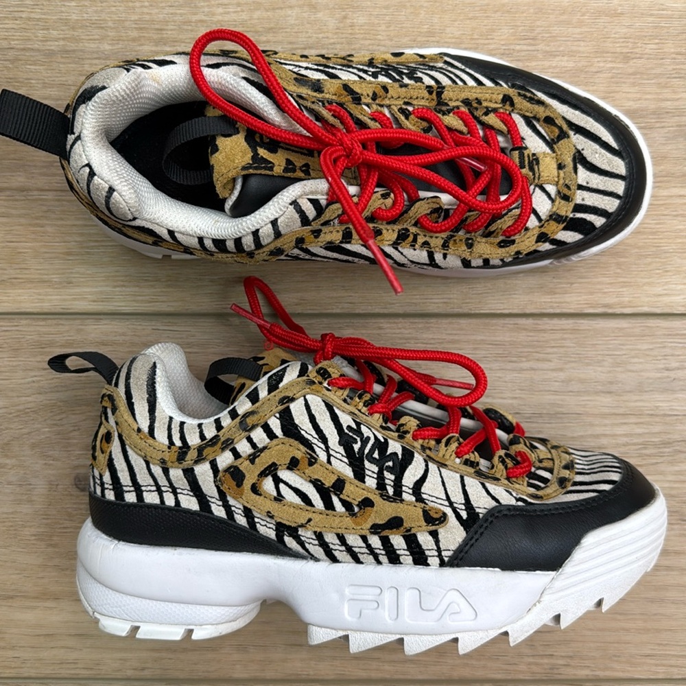 Fila Disruptor II Animal Print Sneakers Trainers Maximalist Zebra Leopard 6